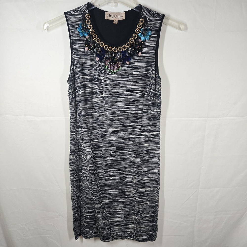 Philosophy Dresses Beaded Embellished Shift‎ Dress Sleeveless Size Small Boho